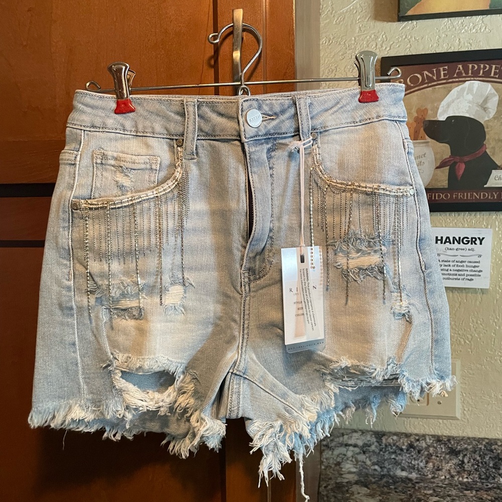 Distressed Denim Shorts
